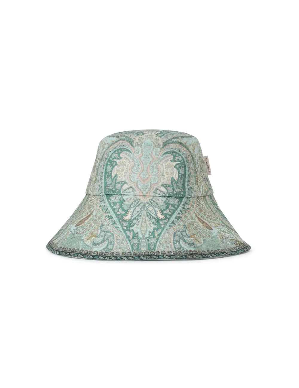 Sombrero de paja con ala larga estampado