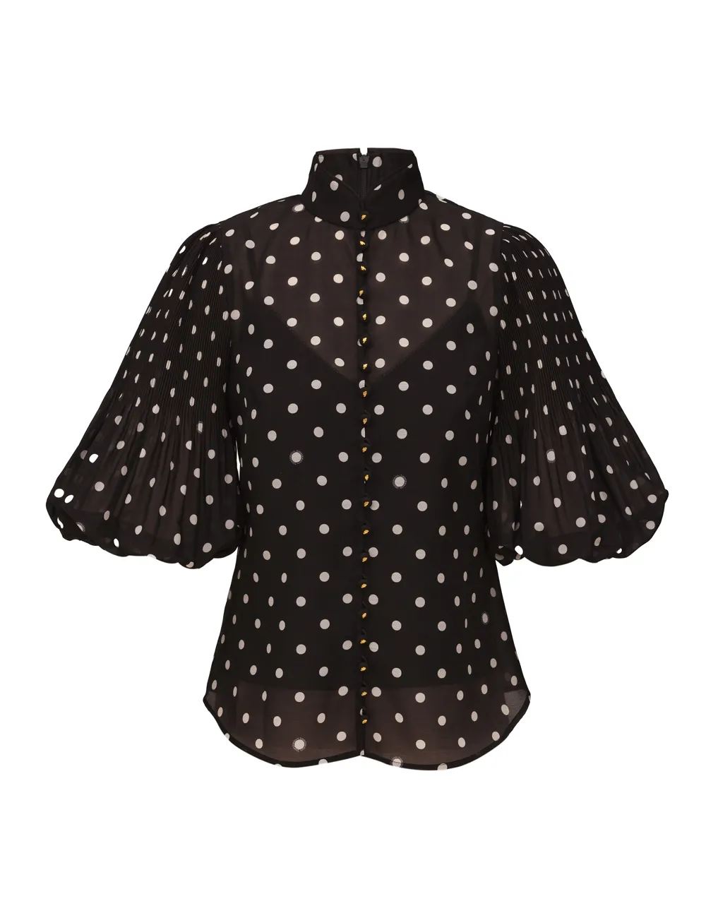 Blusa con botones y pliegues