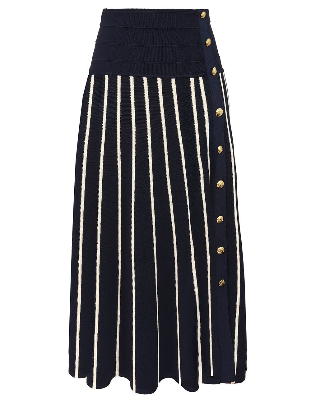 Falda Midi Rayada Luna