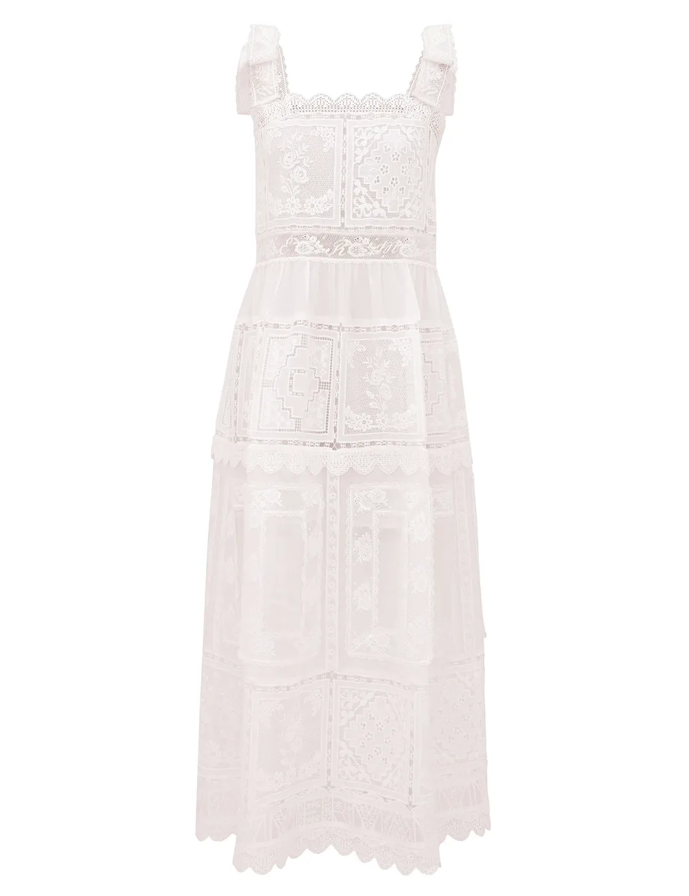 Vestido de encaje con corte de encaje Aster