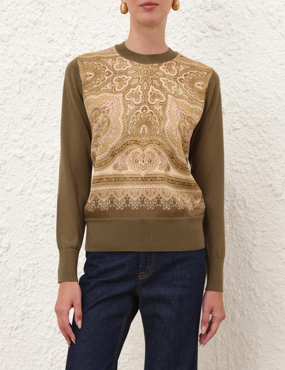 Sweater de seda estampada Luna
