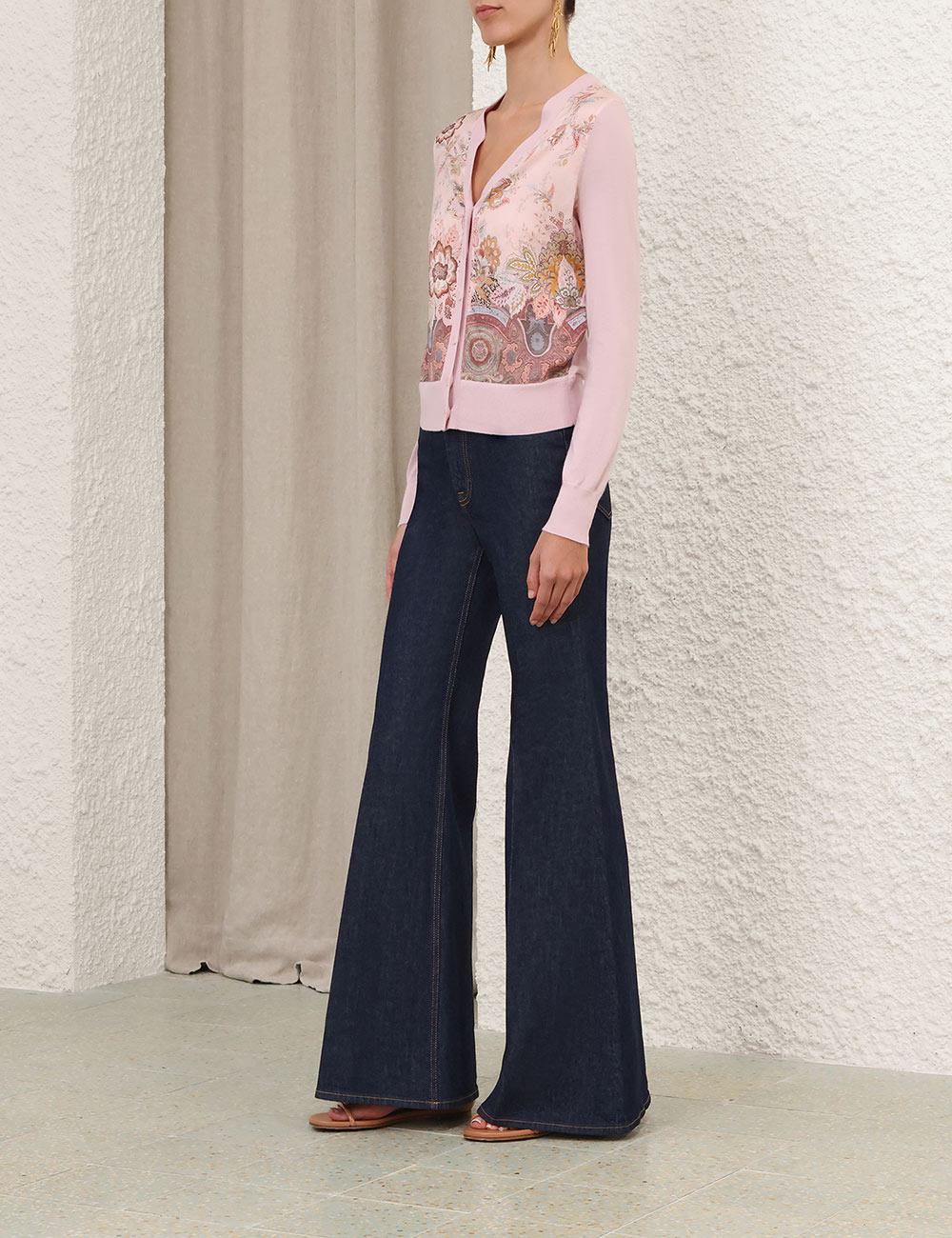 Chaleco de Seda Estampado Luna