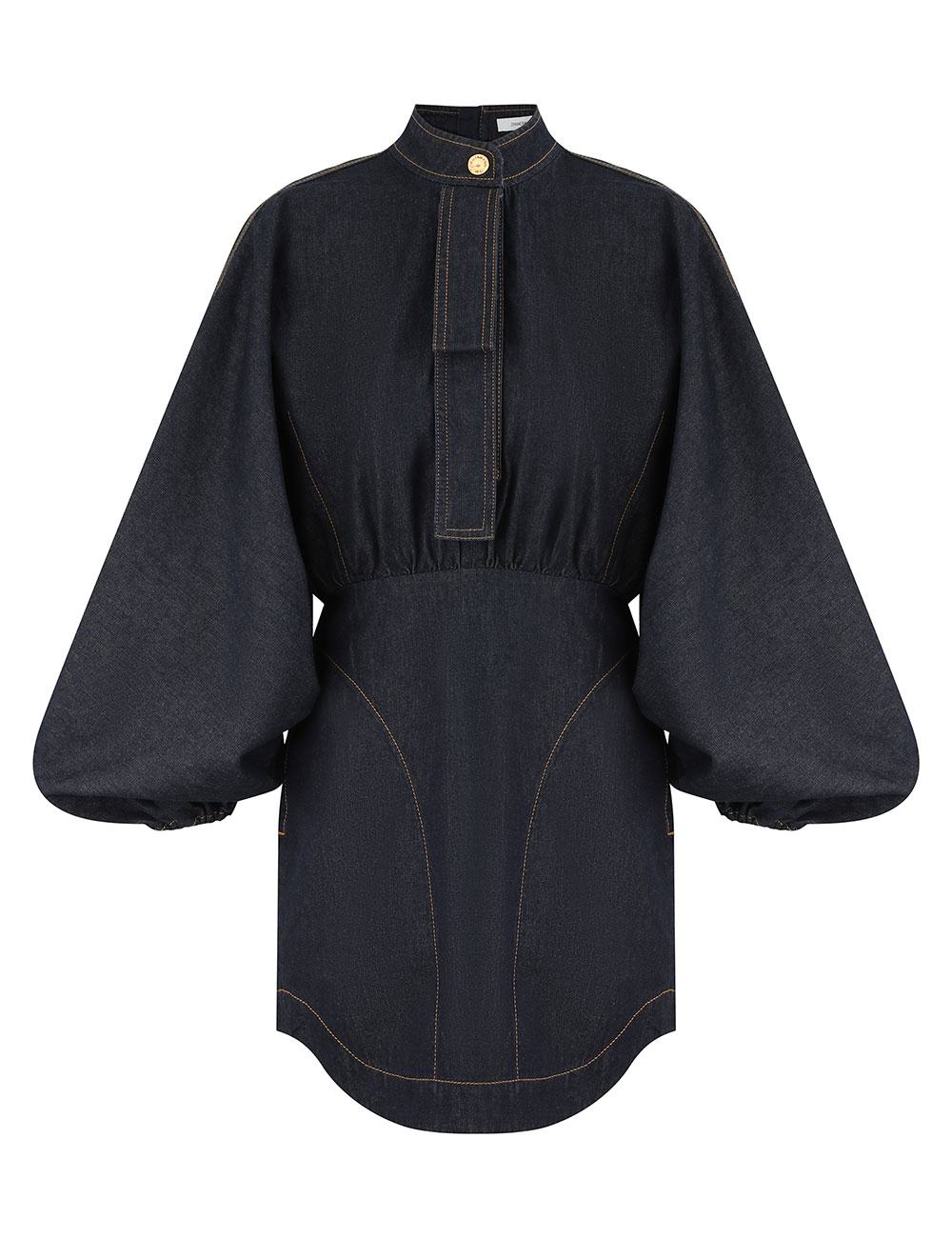 Vestido Mini de Denim con Volantes