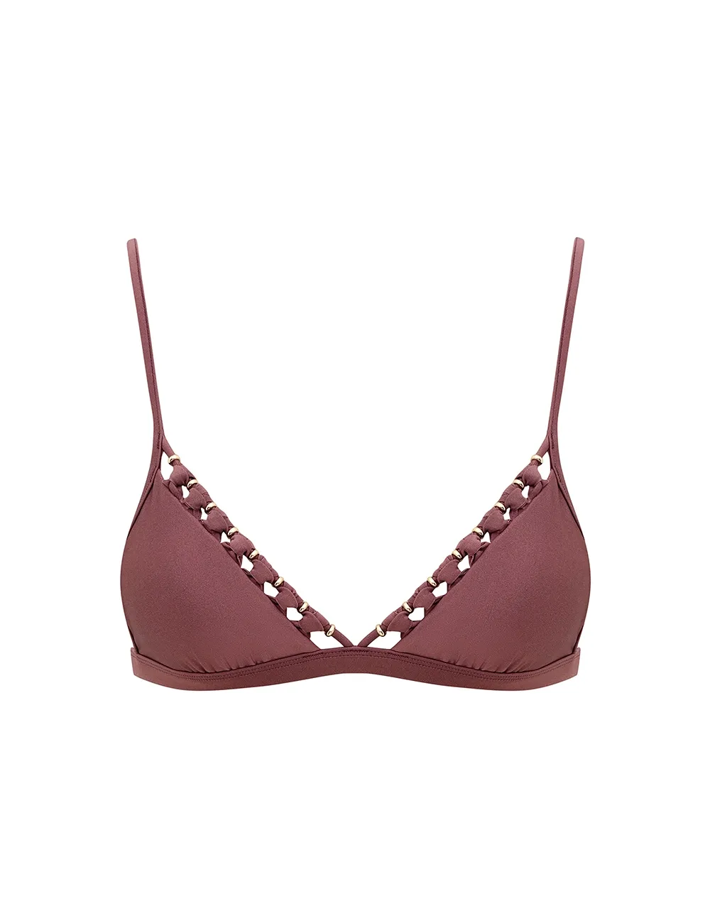 Top de bikini con detalle de cuentas Aster