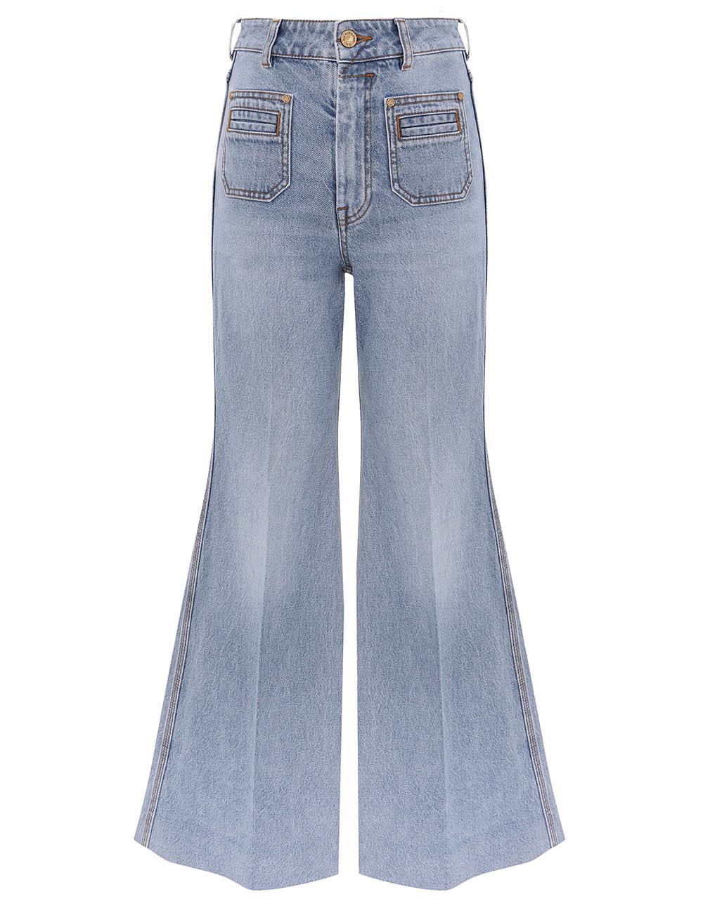 Pantalón de mezclilla con corte abombado