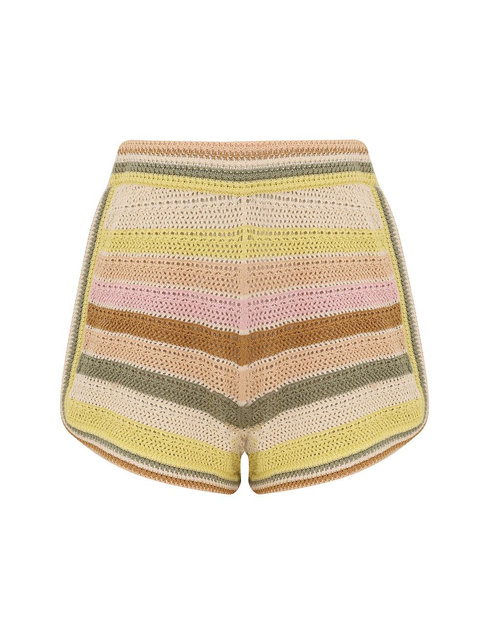 Short de Croché con Estampado de Rayas Indra