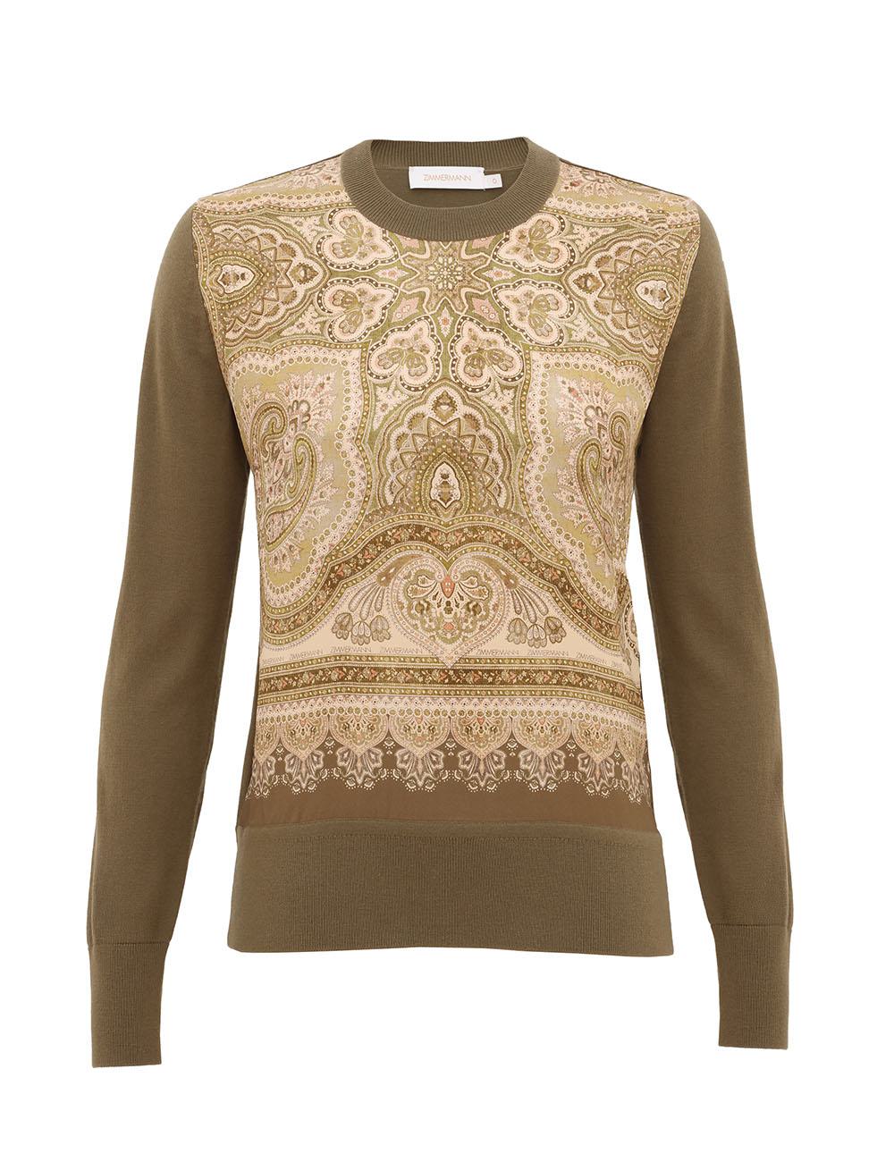 Sweater de seda estampada Luna