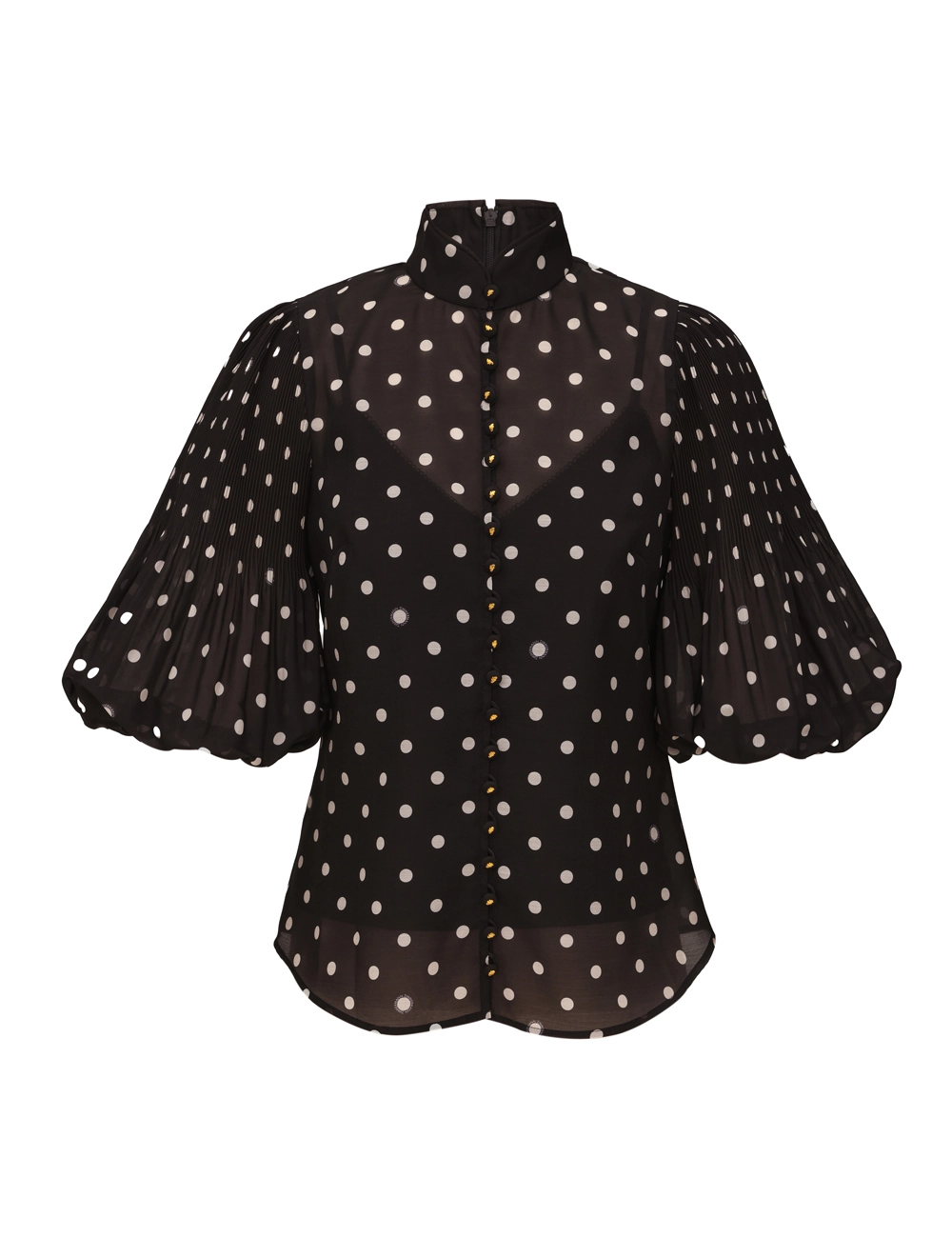 Blusa con botones y pliegues