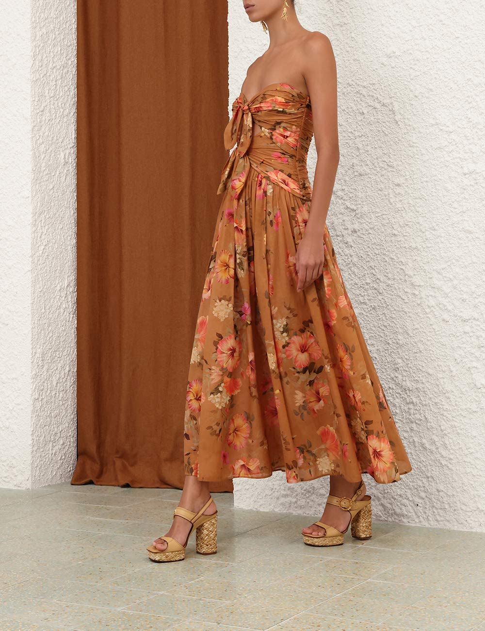 Vestido Midi con Nudo delantero Mahon