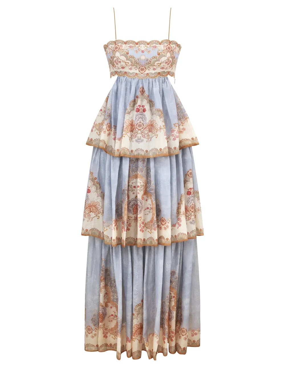 Vestido maxi con capas de luz diurna