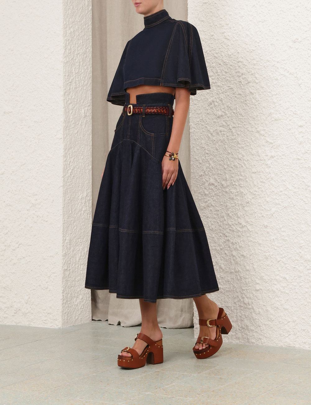Falda Midi de Denim Luna