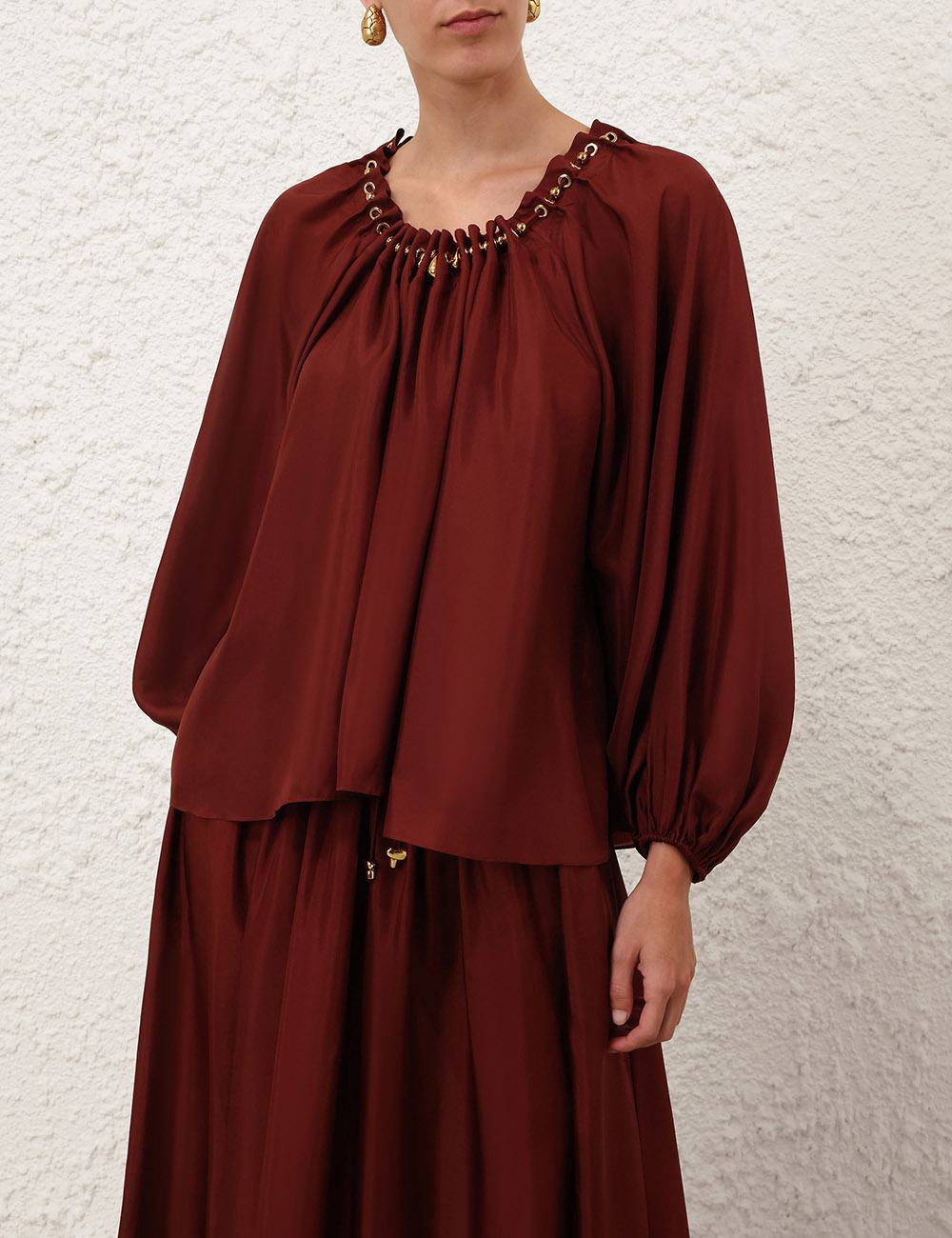 Blusa de cuentas con volantes Aster