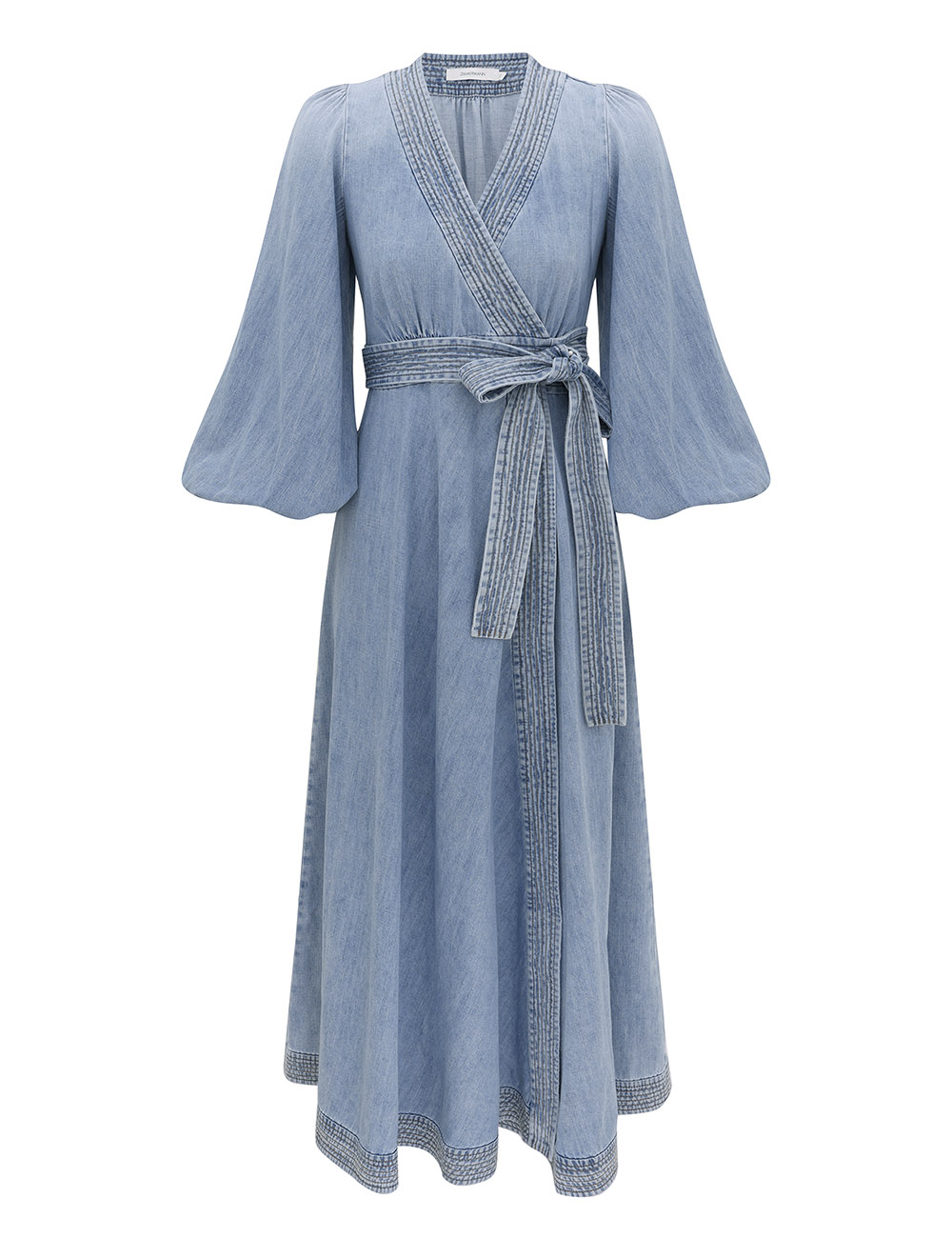 Vestido Midi Envuelto de Denim Indra