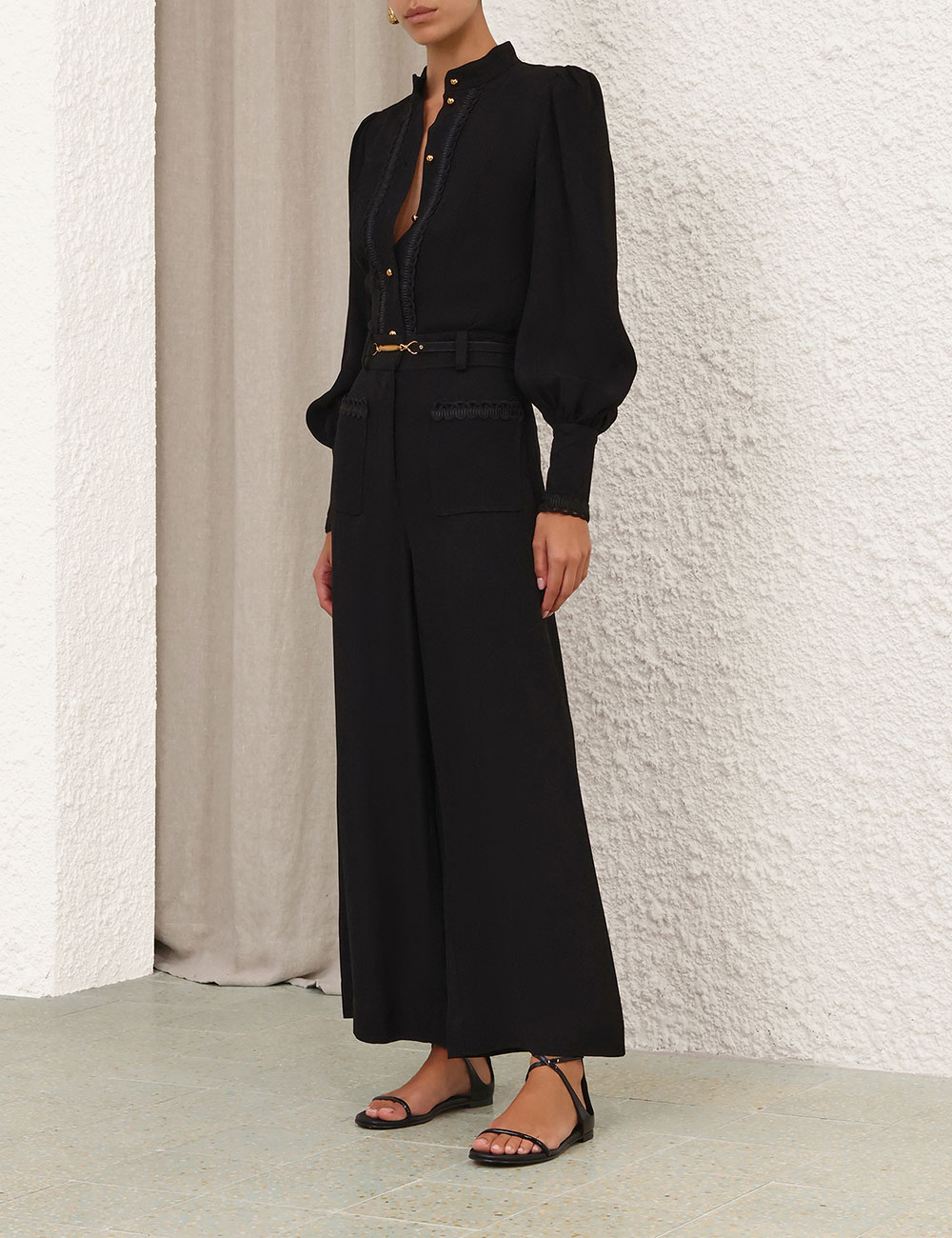 Blusa de utilidad con corte ajustado