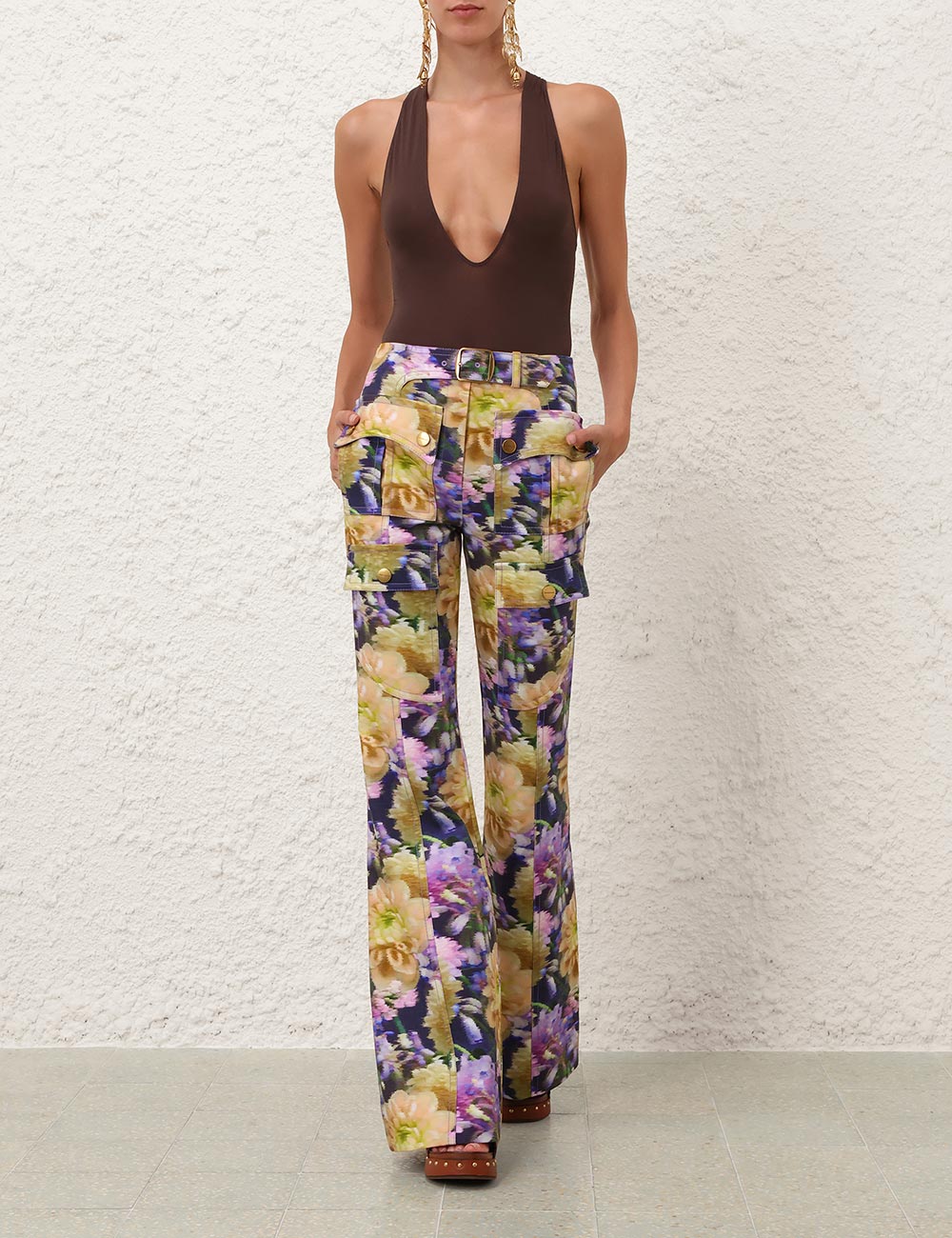 Pantalón Abombachado Estampado Luna