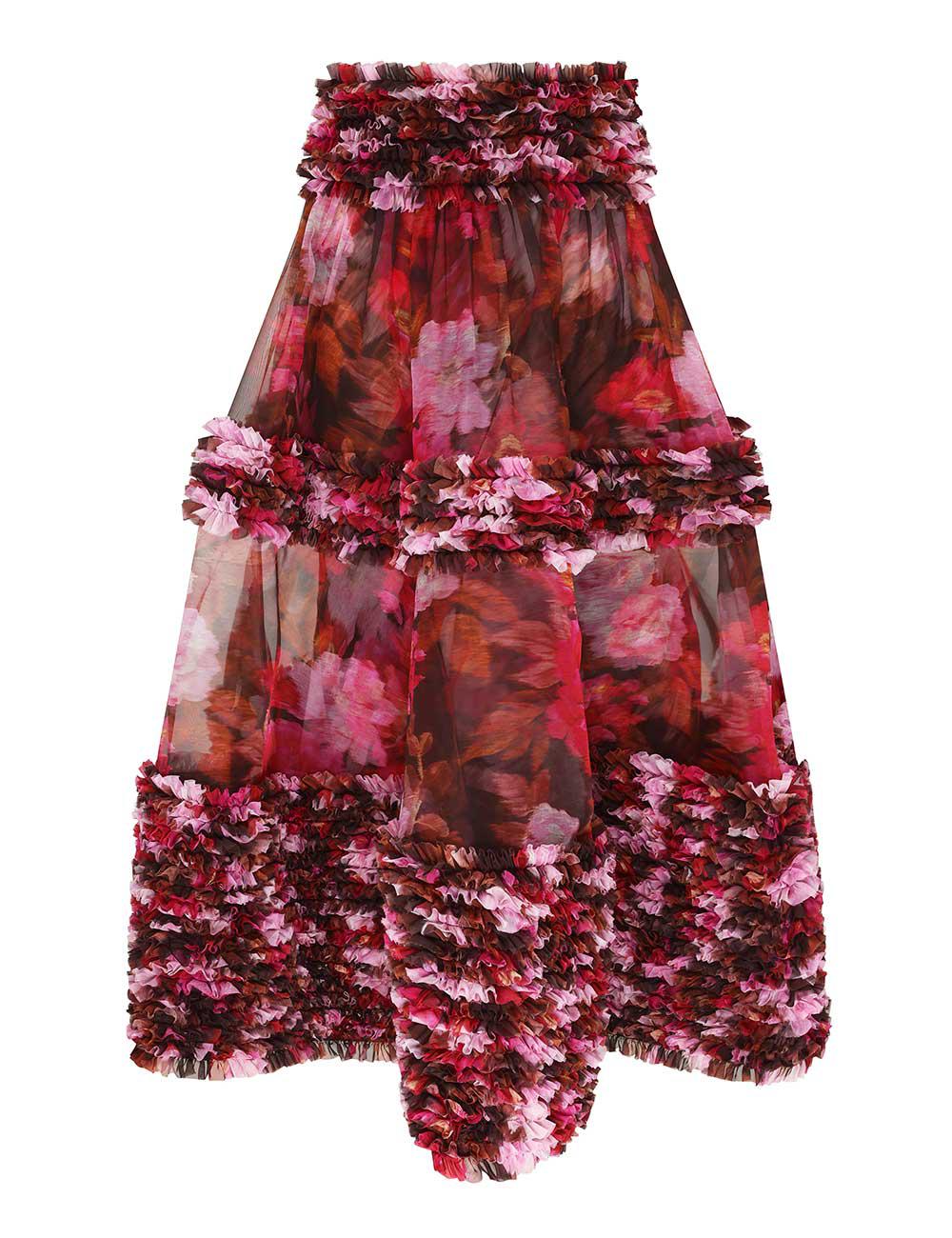 Falda Midi con Volantes Luna