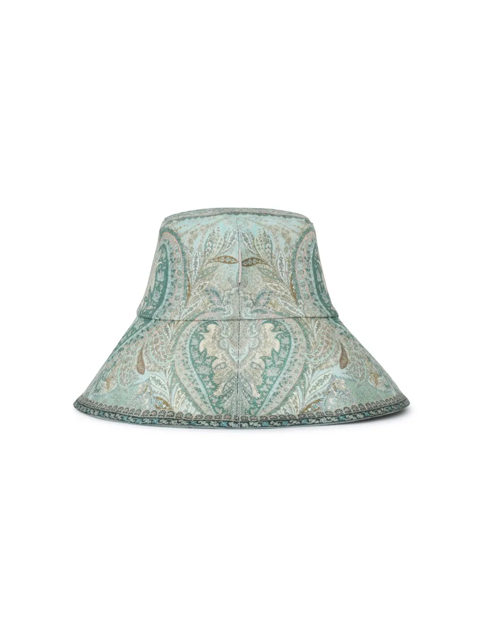 Sombrero de paja con ala larga estampado