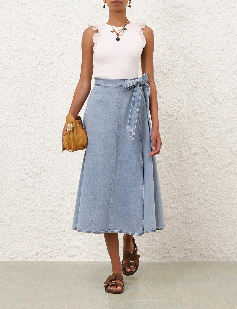Falda envolvente de mezclilla Wanderlust