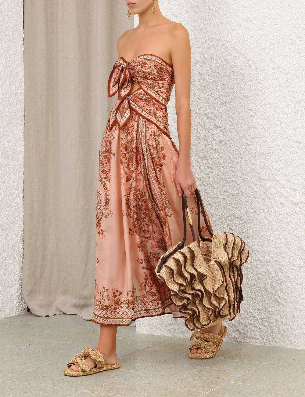 Vestido Midi con Bufanda Aster