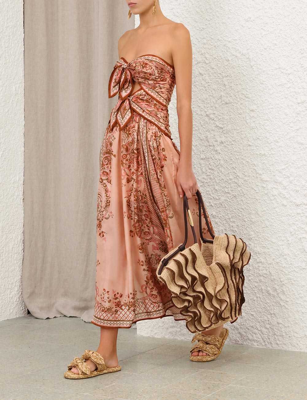 Vestido Midi con Bufanda Aster