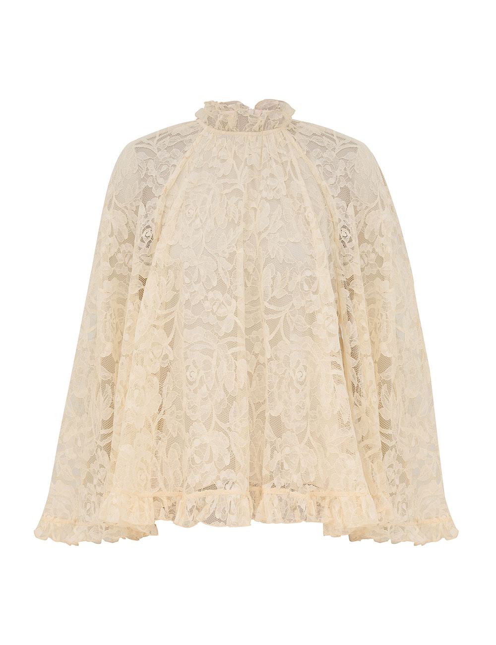 Blusa de Encaje con Forma de Ángel