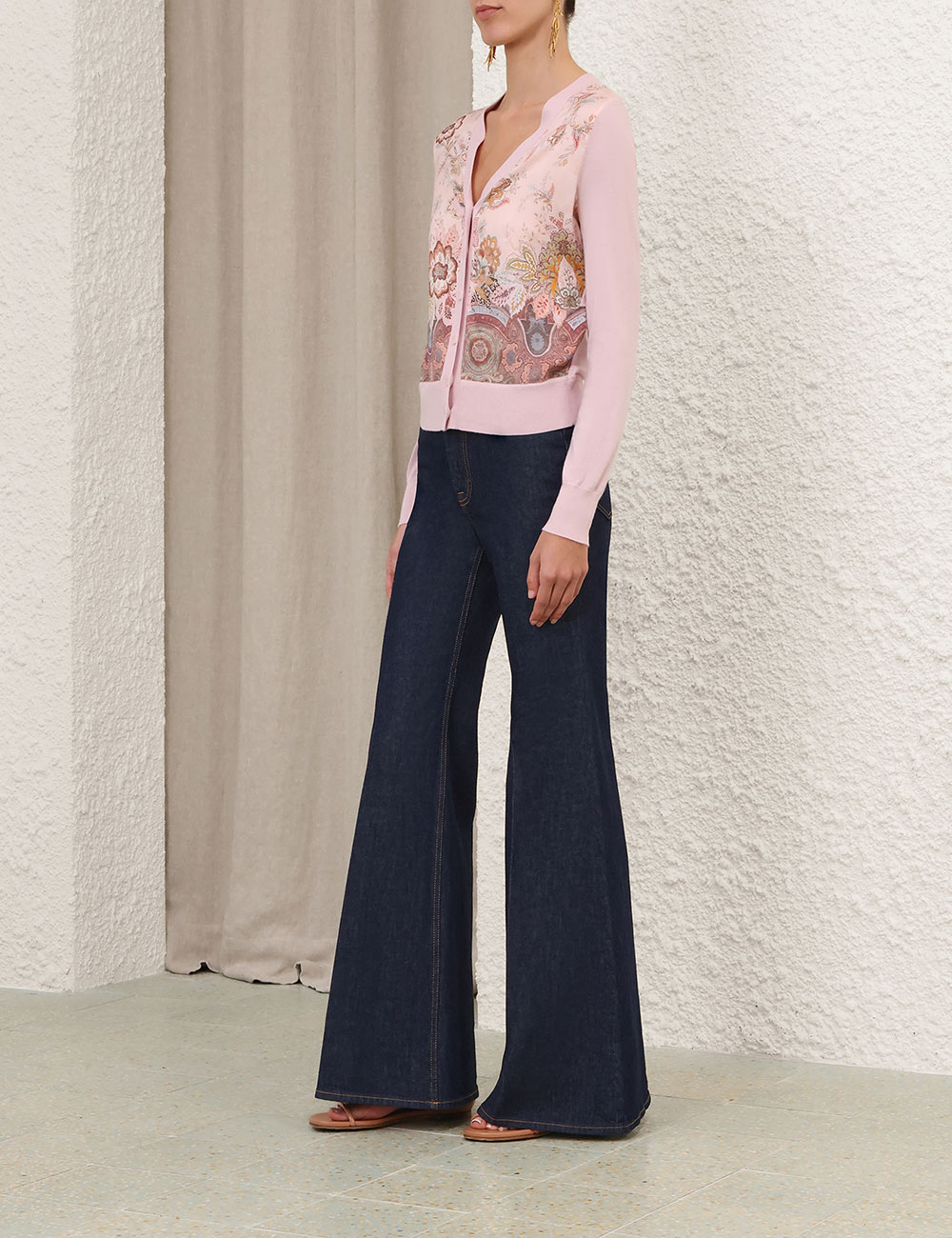 Chaleco de Seda Estampado Luna