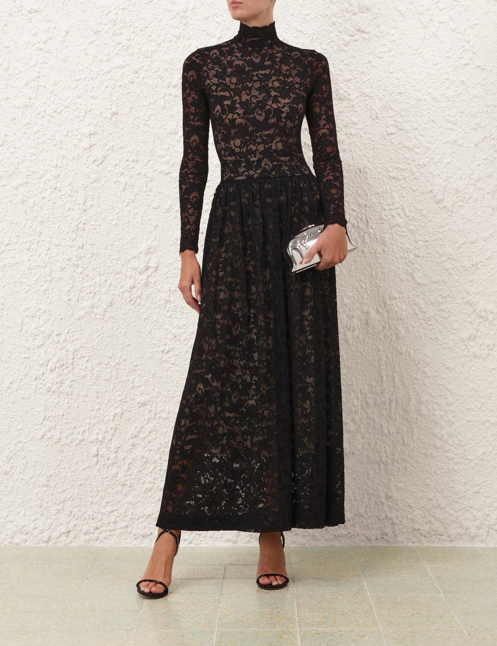 Falda Maxi con Volantes de Encaje