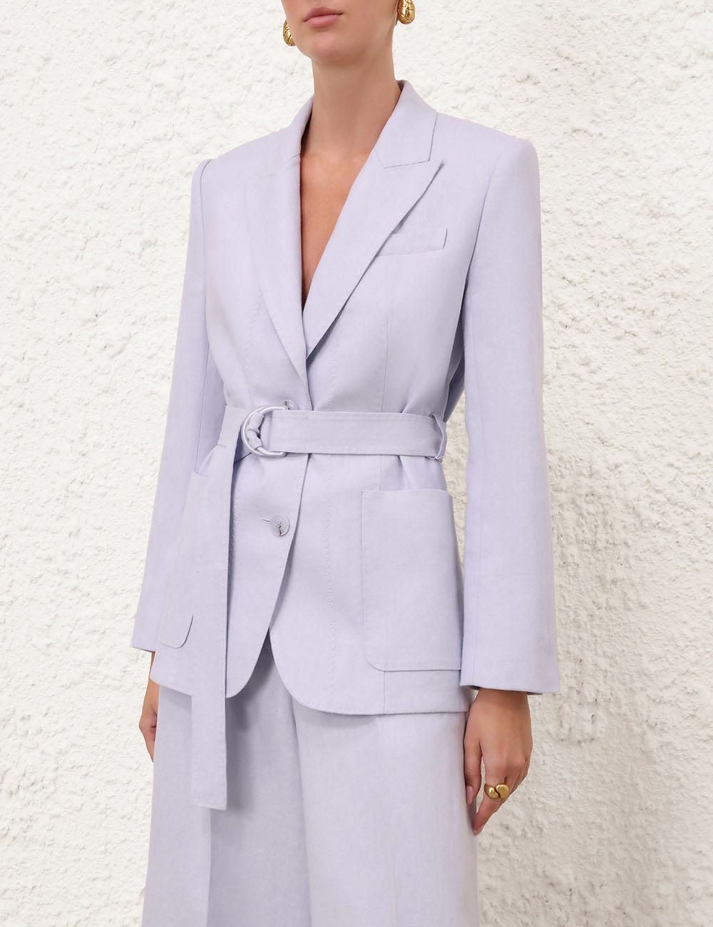 Blazer con cinturón de lino Luna