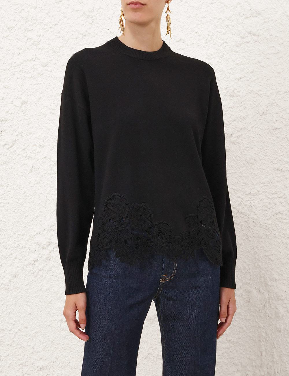 Luna Merino Sweater de Encaje