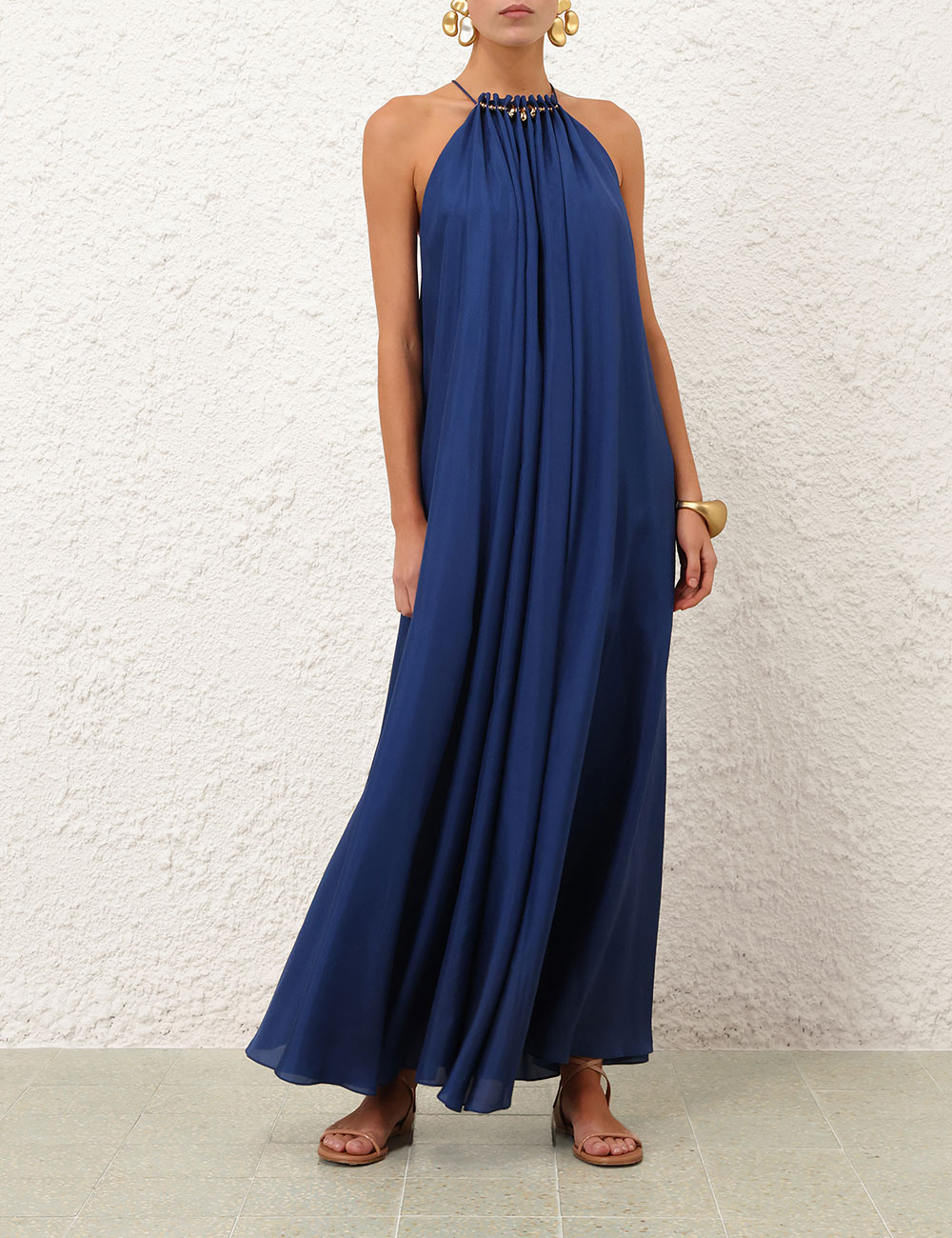 Vestido Maxi de cuentas Aster recogido