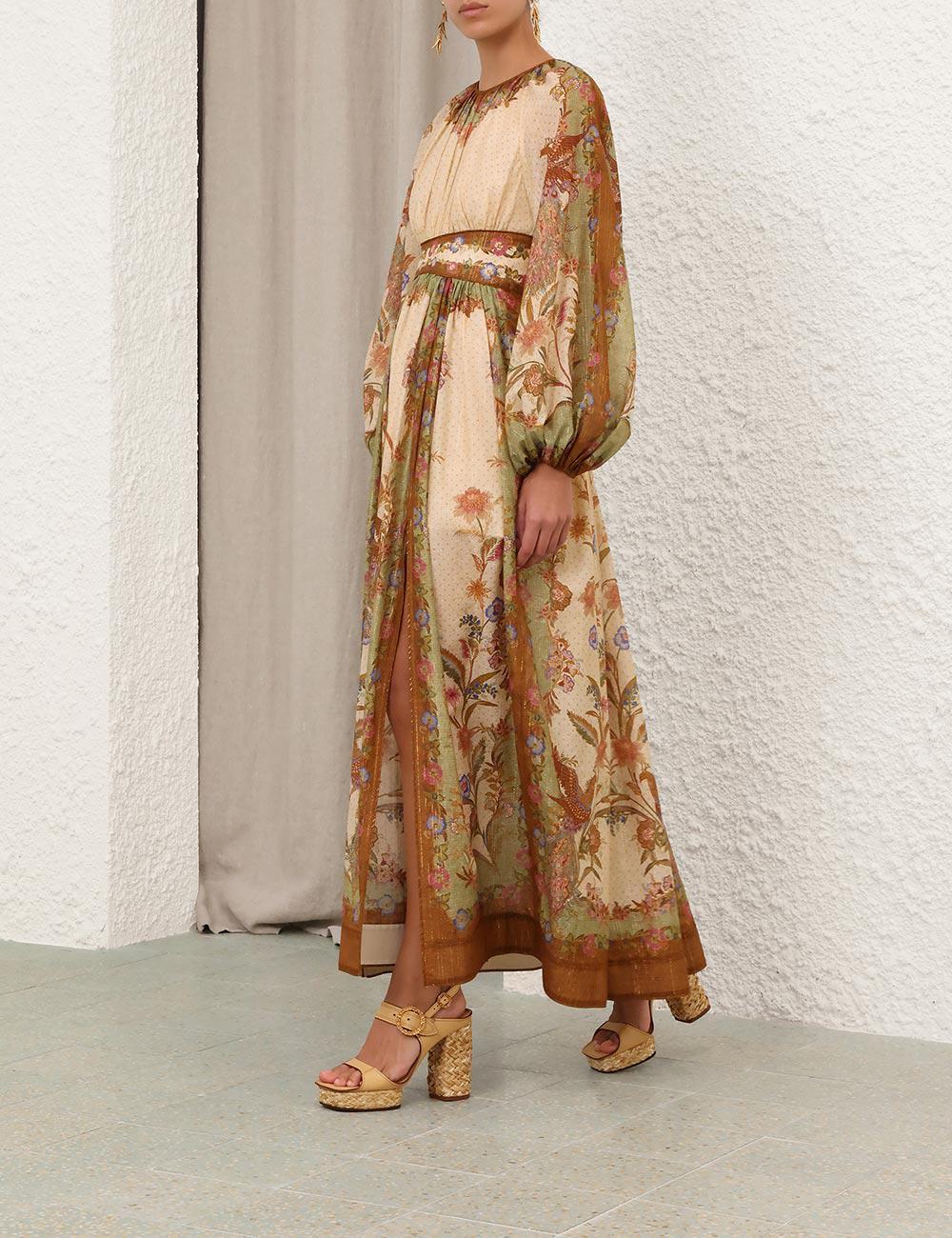 Vestido maxi con cintura Indra