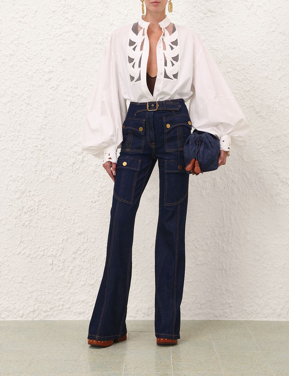 Pantalón de Denim Luna Utility Flare