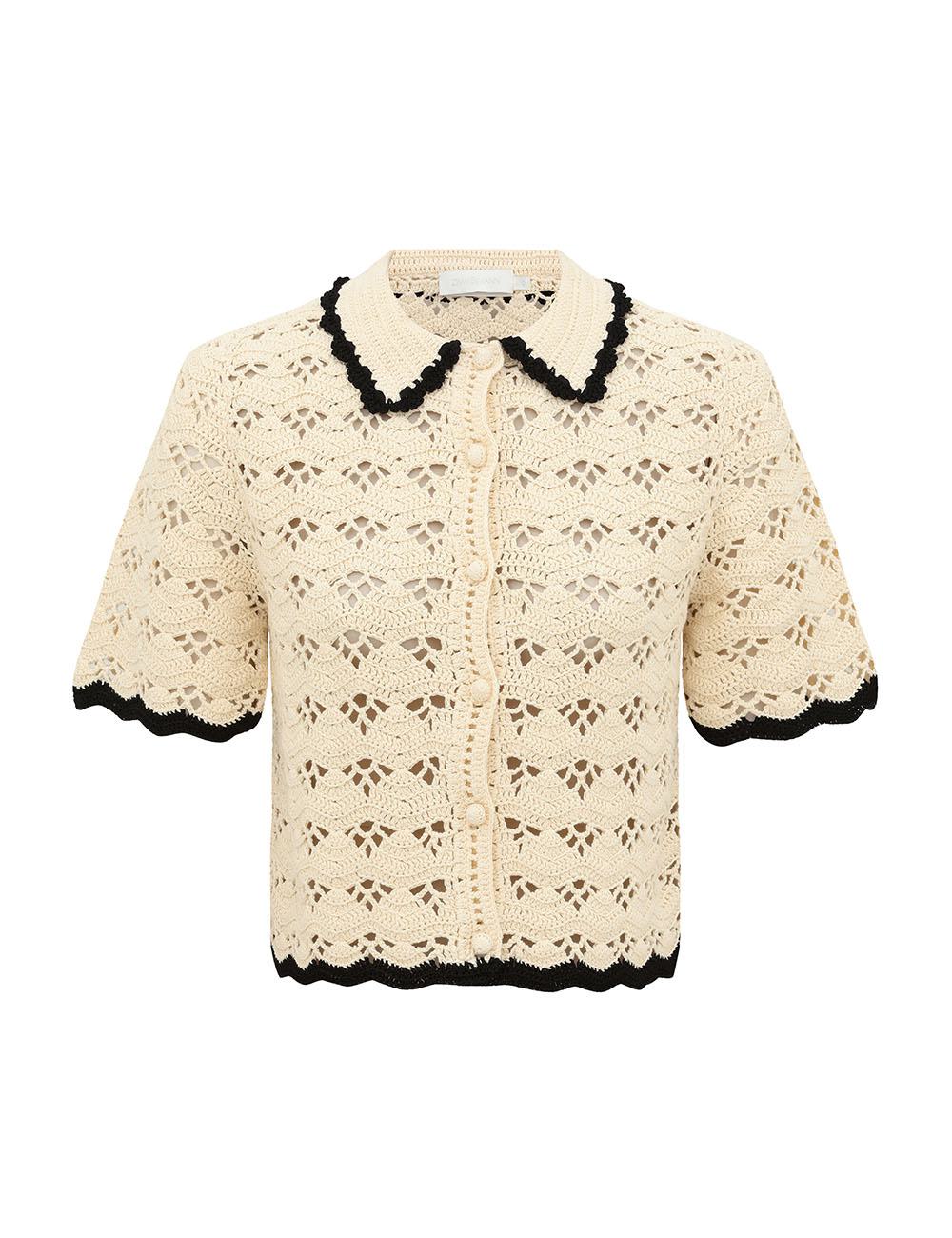 Camiseta de Polo de Croché Aster