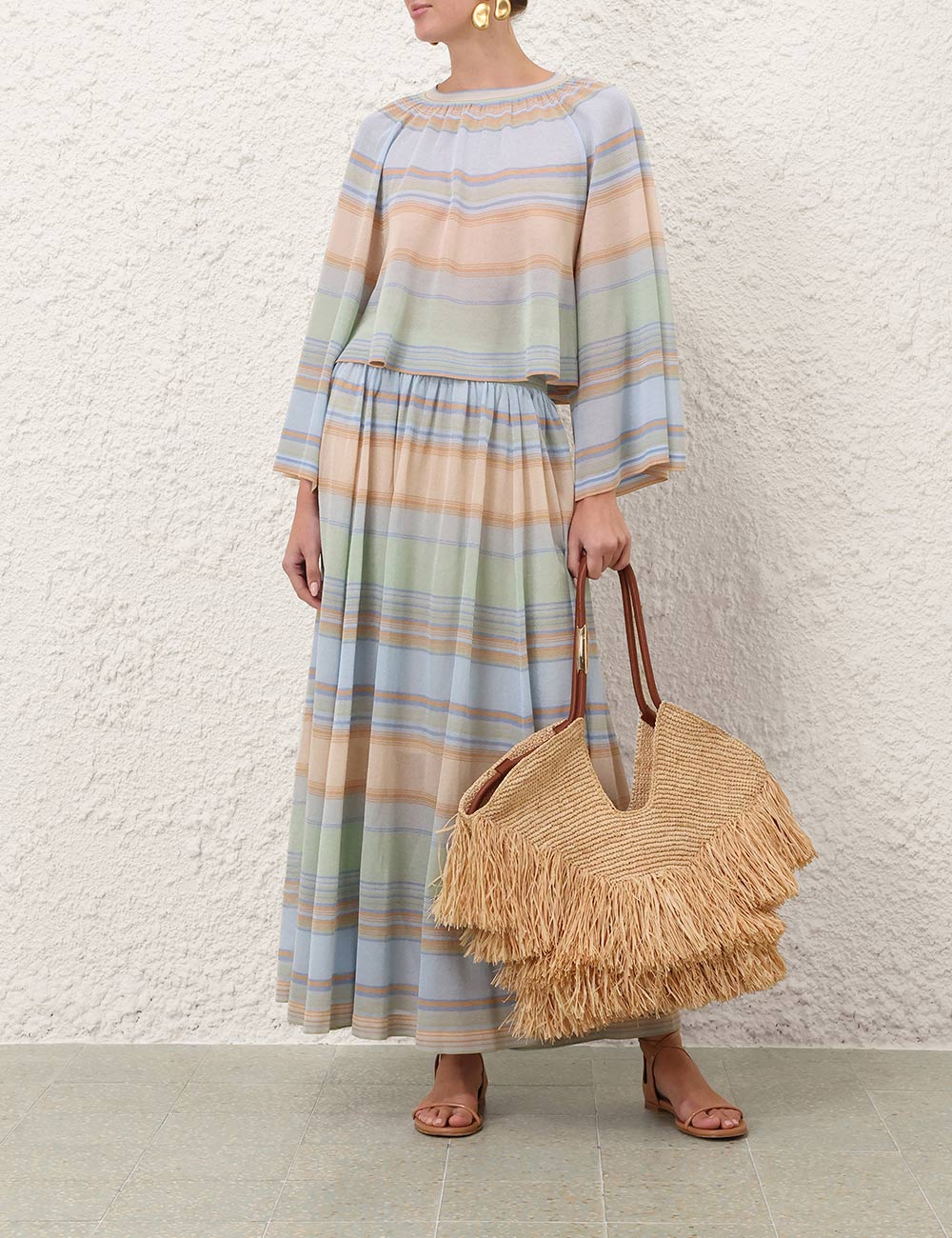 Falda circular con rayas Indra