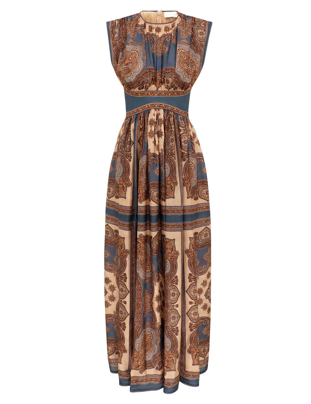 Vestido maxi con cintura definida Mahon