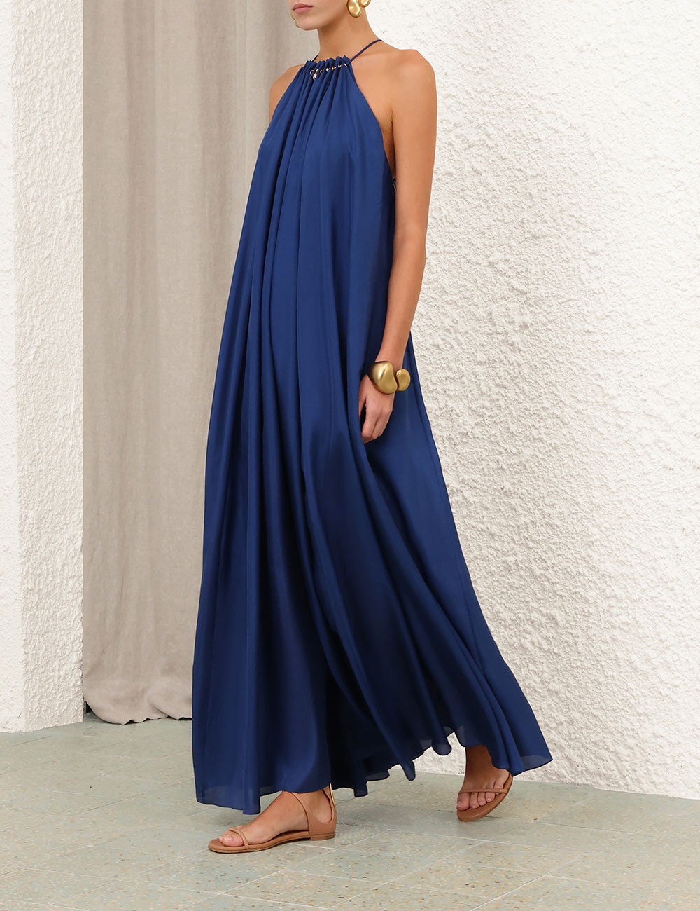 Vestido Maxi de cuentas Aster recogido