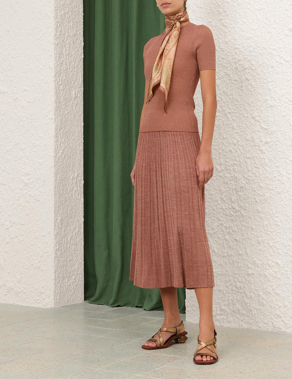 Falda midi metálica Wanderlust