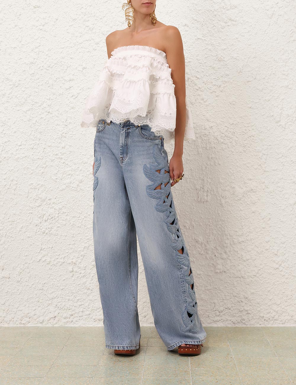 Pantalón Alchemy Applique Relajado con Abertura