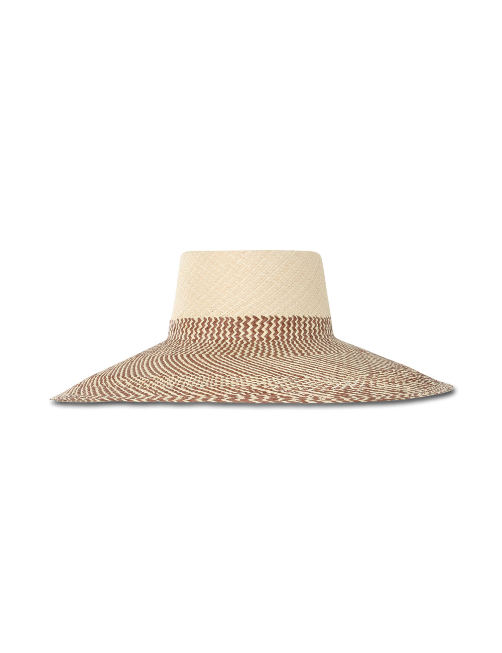 Sombrero de paja de ala ancha con diseño de rombo