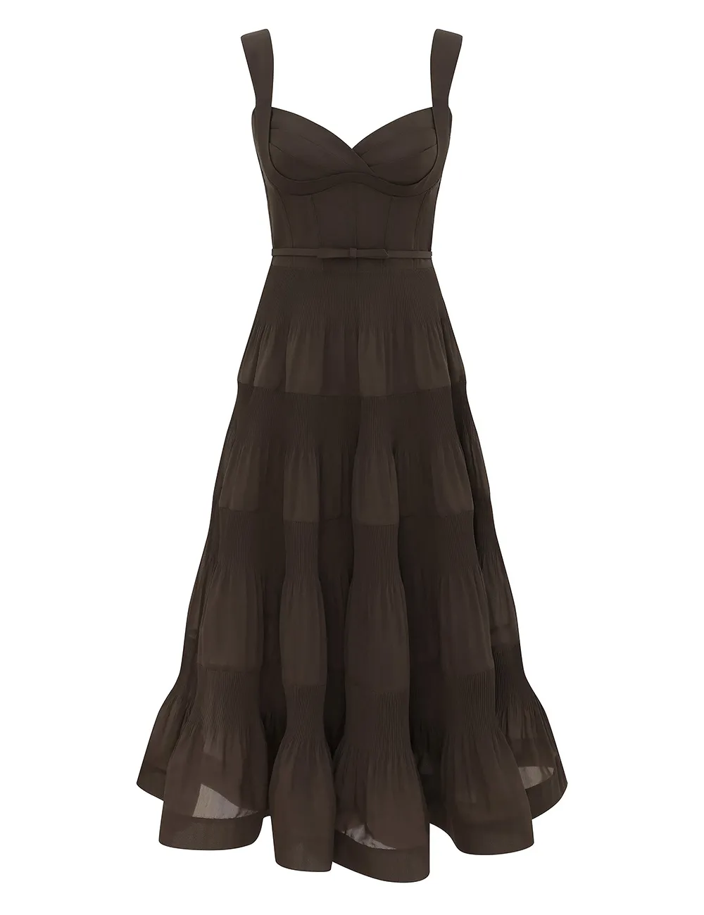 Vestido Midi Plisado y Drapeado