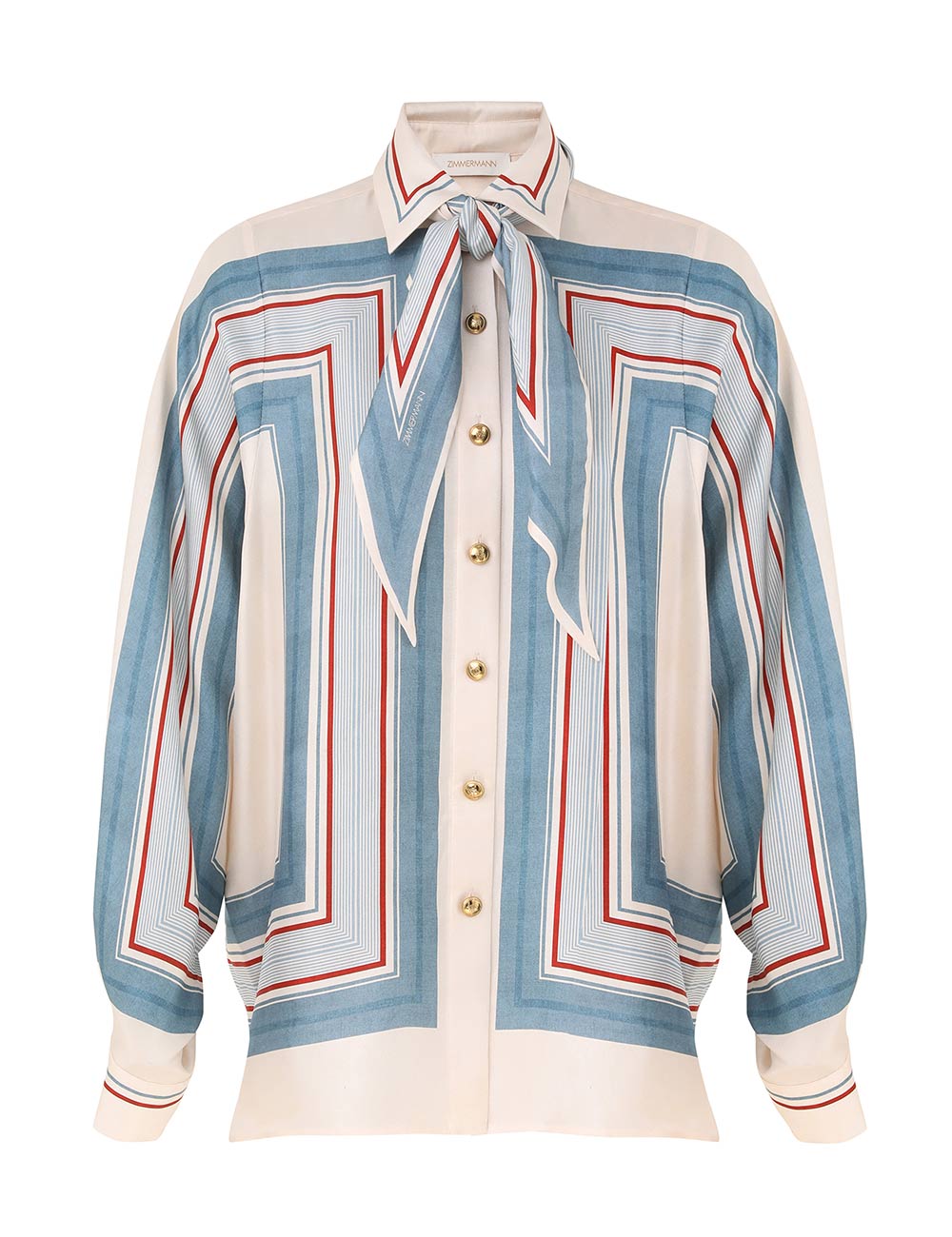 Camisa con bufanda holgada