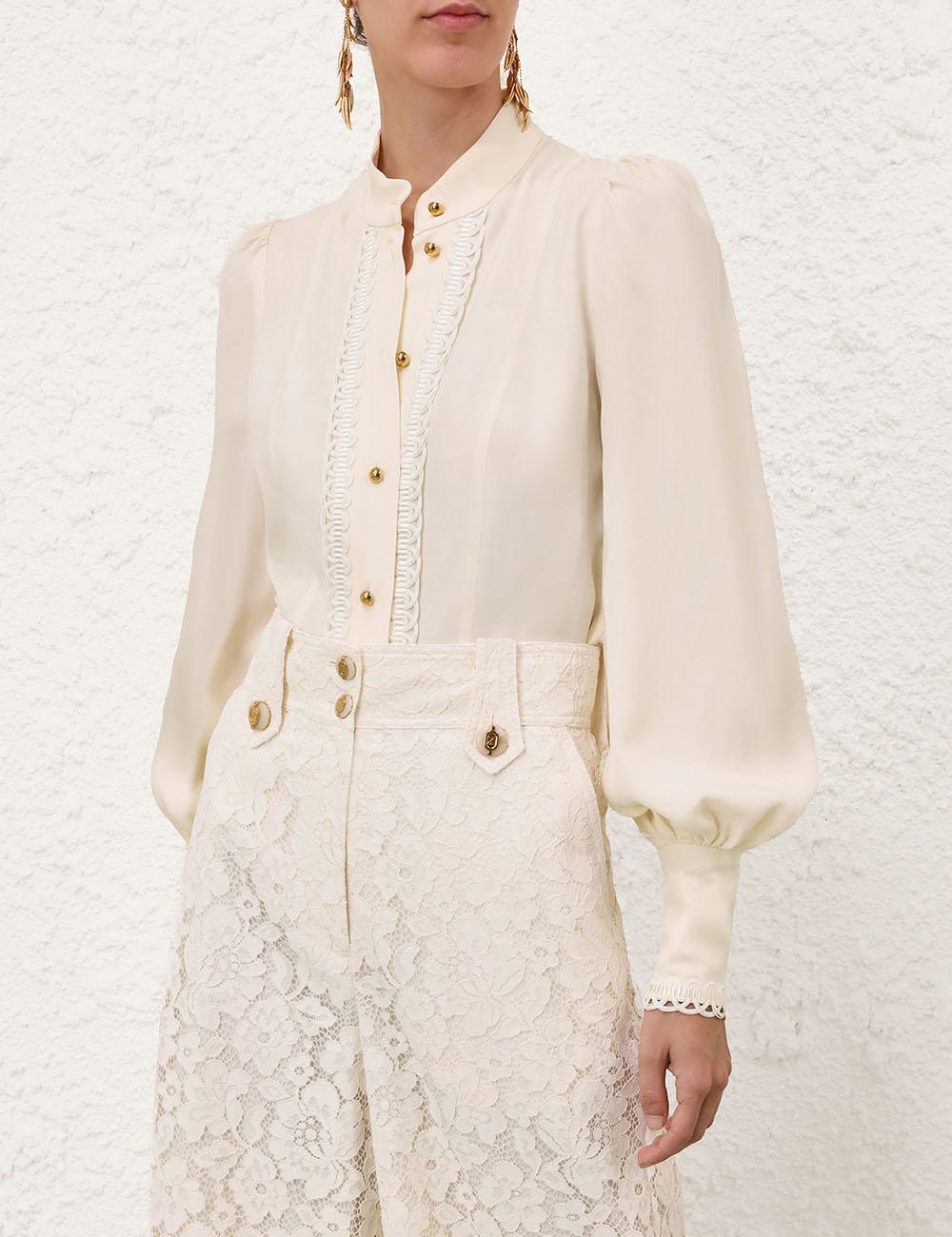Blusa de utilidad con corte ajustado