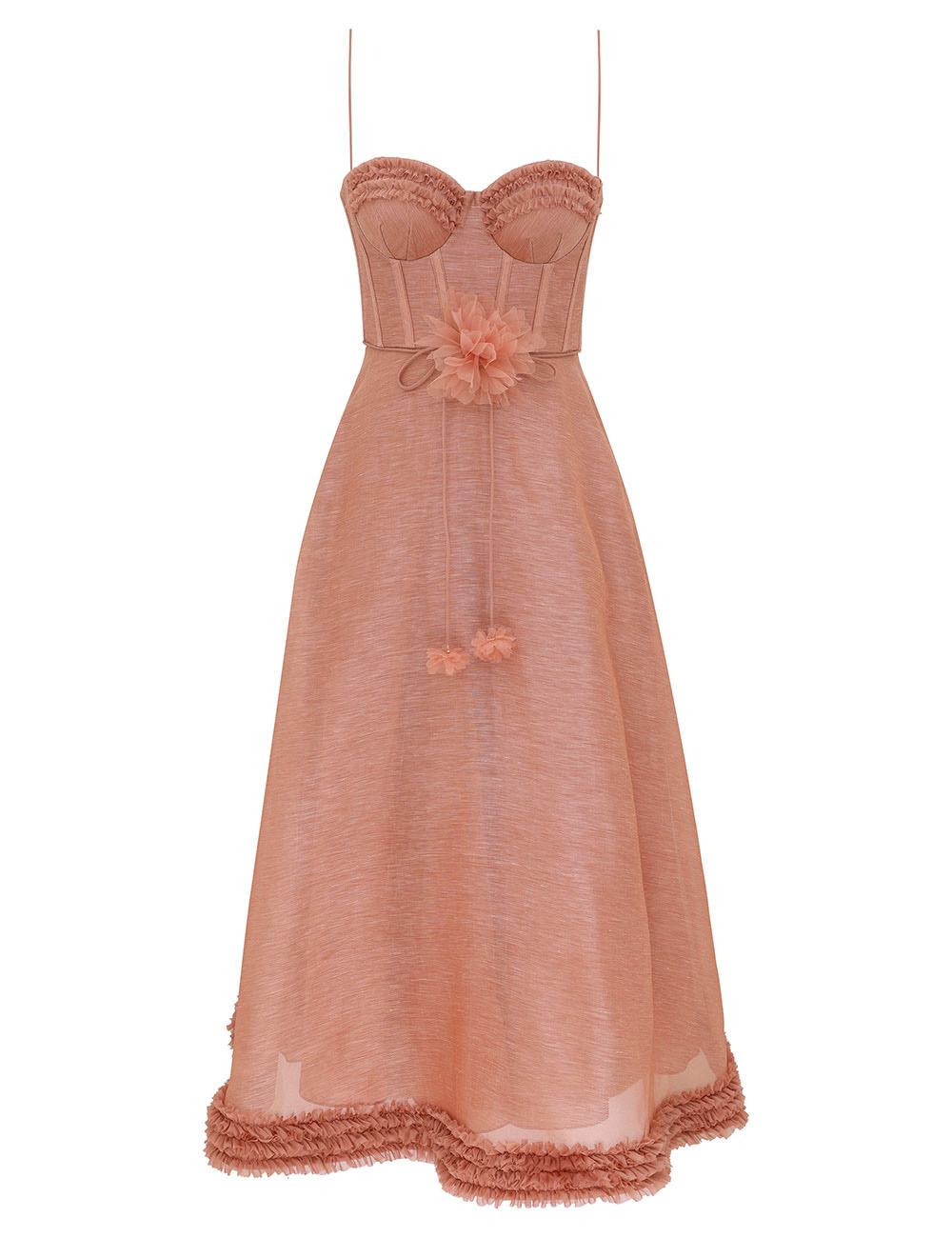 Vestido Midi con Volantes Luna