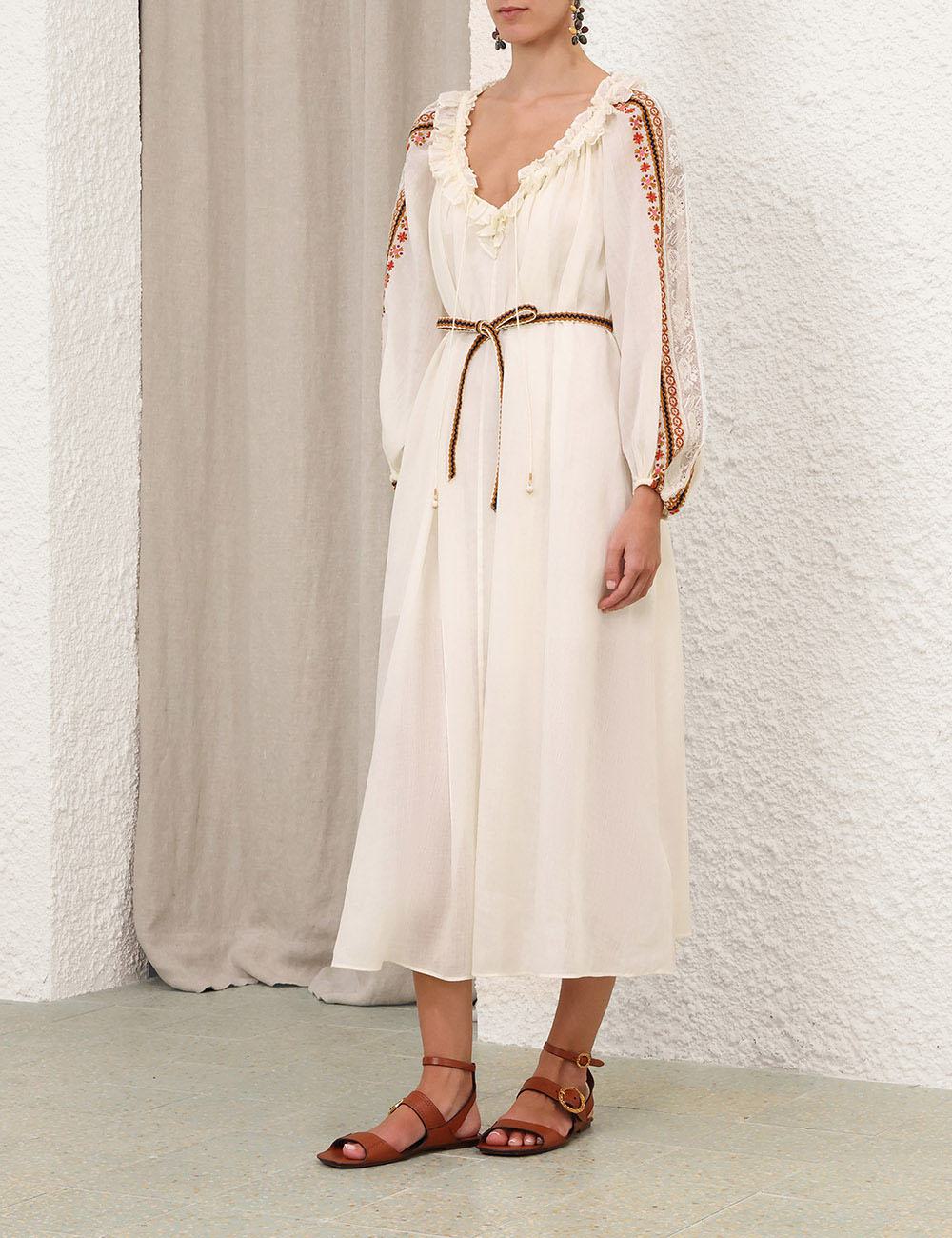 Vestido maxi bordado Aster