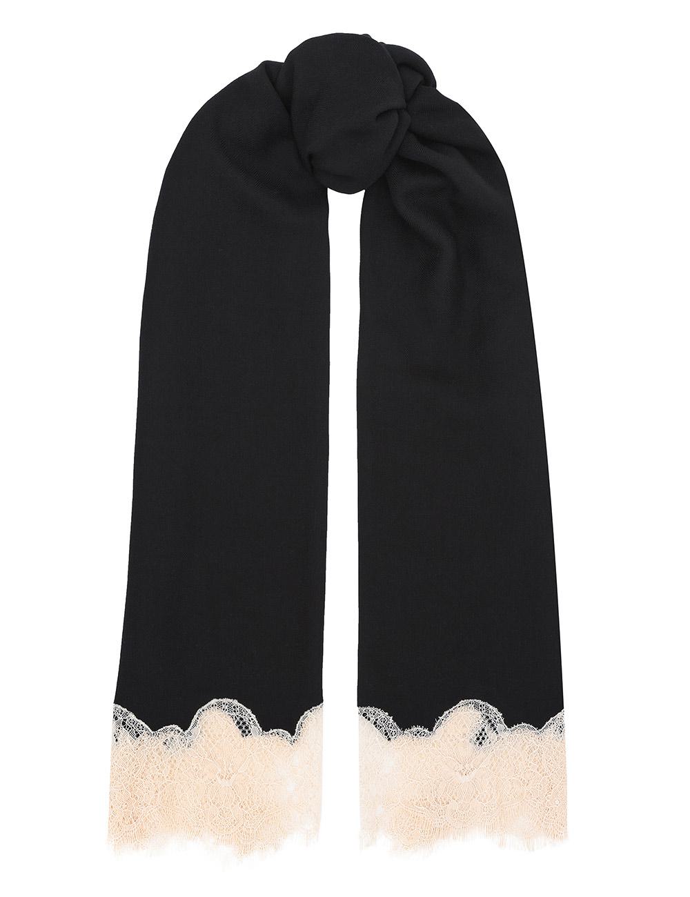 Pashmina de lana con encaje