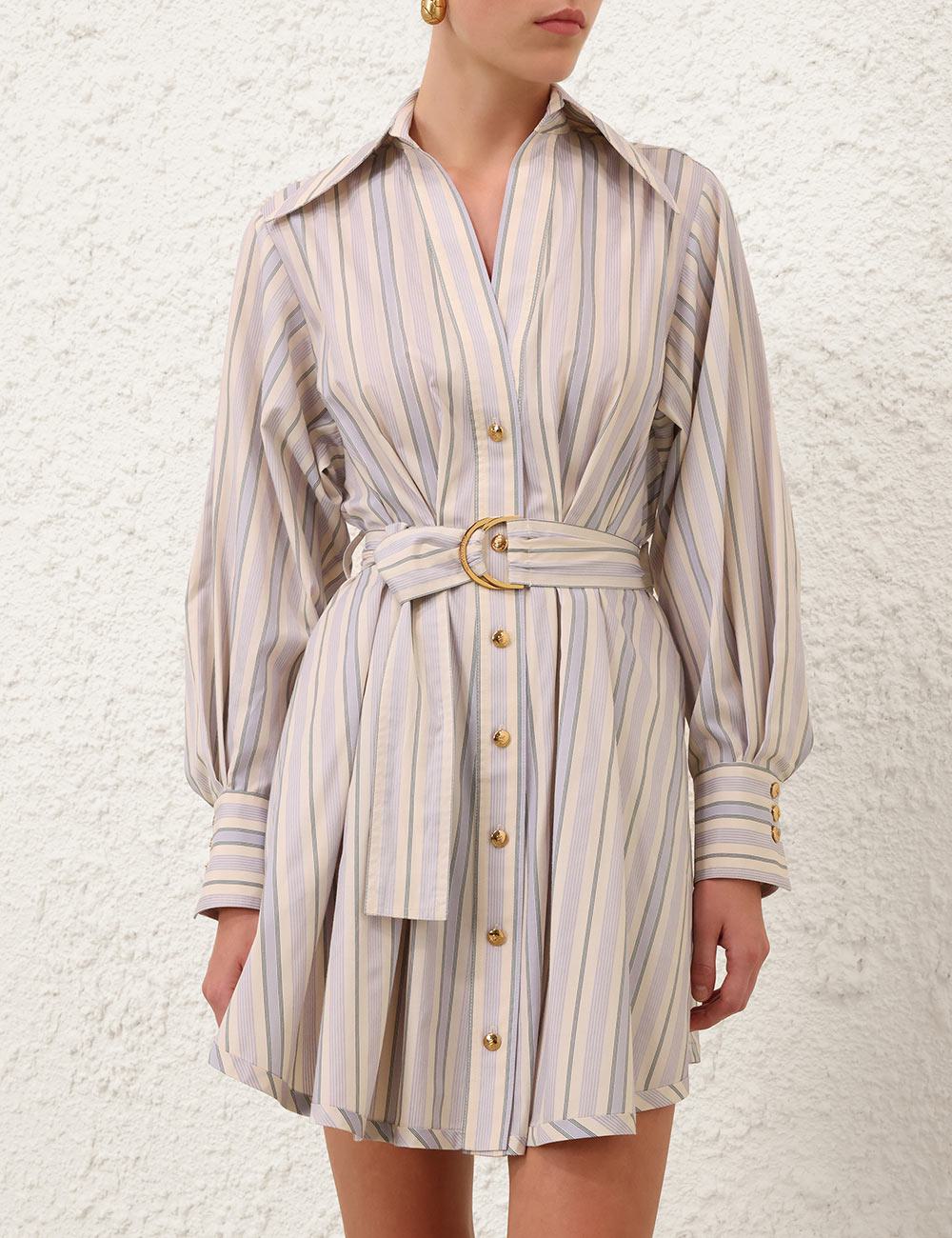 Vestido Mini Tuck Stripe