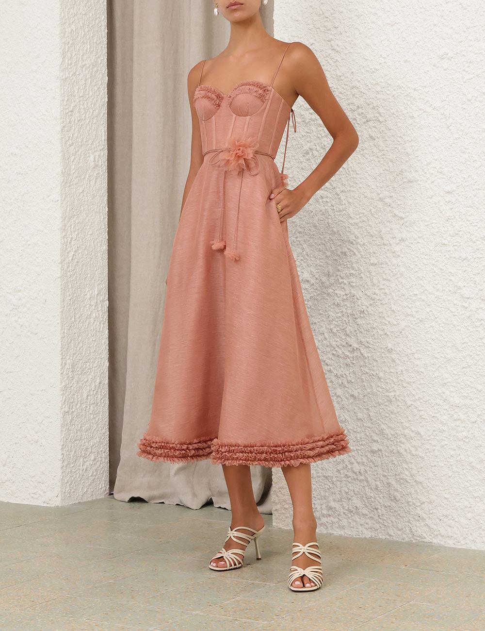 Vestido Midi con Volantes Luna