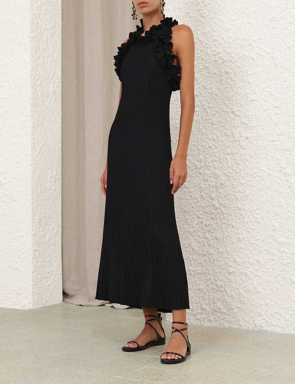 Vestido Midi con Volantes Luna