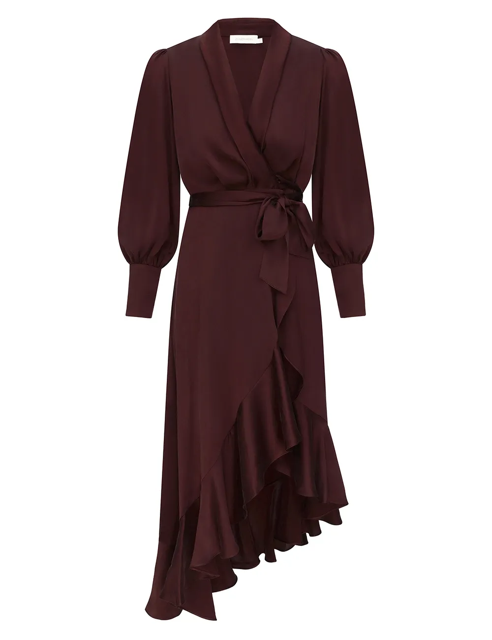 Vestido Midi de Seda con Volante