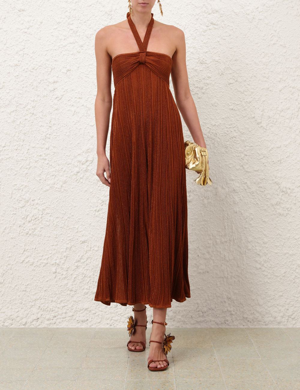 Vestido de tirantes metálico Indra